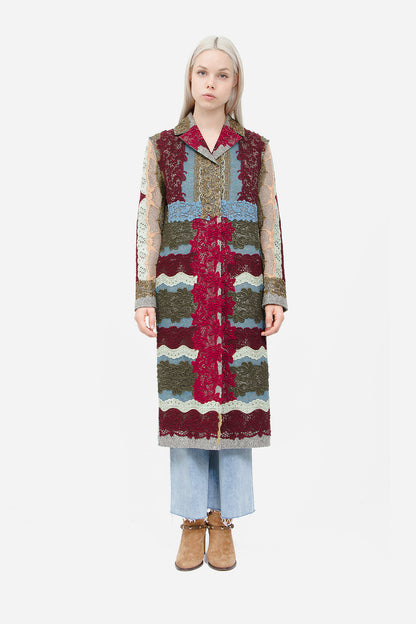 PATCHWORK FELT WOOL COAT