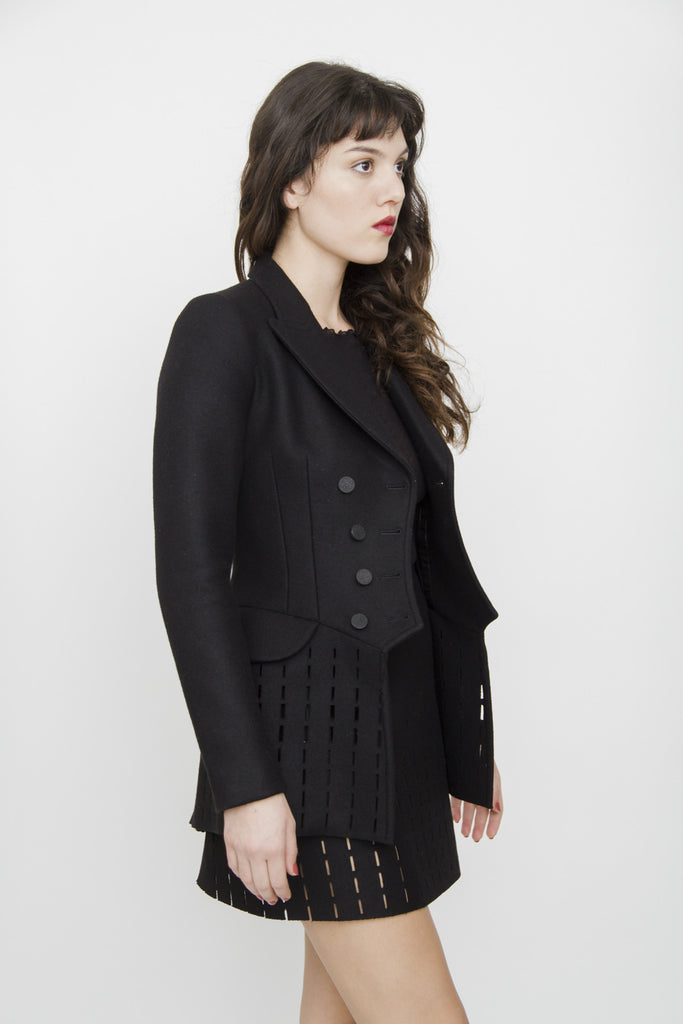 WOOL CUT OUT PEACOAT