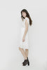 WHITE DRAPED DRESS