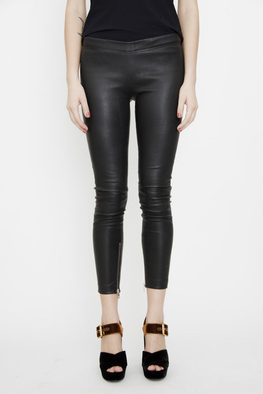 ZIP LEATHER LEGGINGS