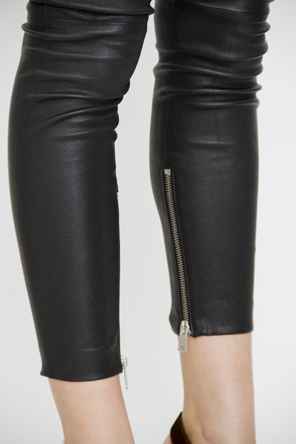 ZIP LEATHER LEGGINGS