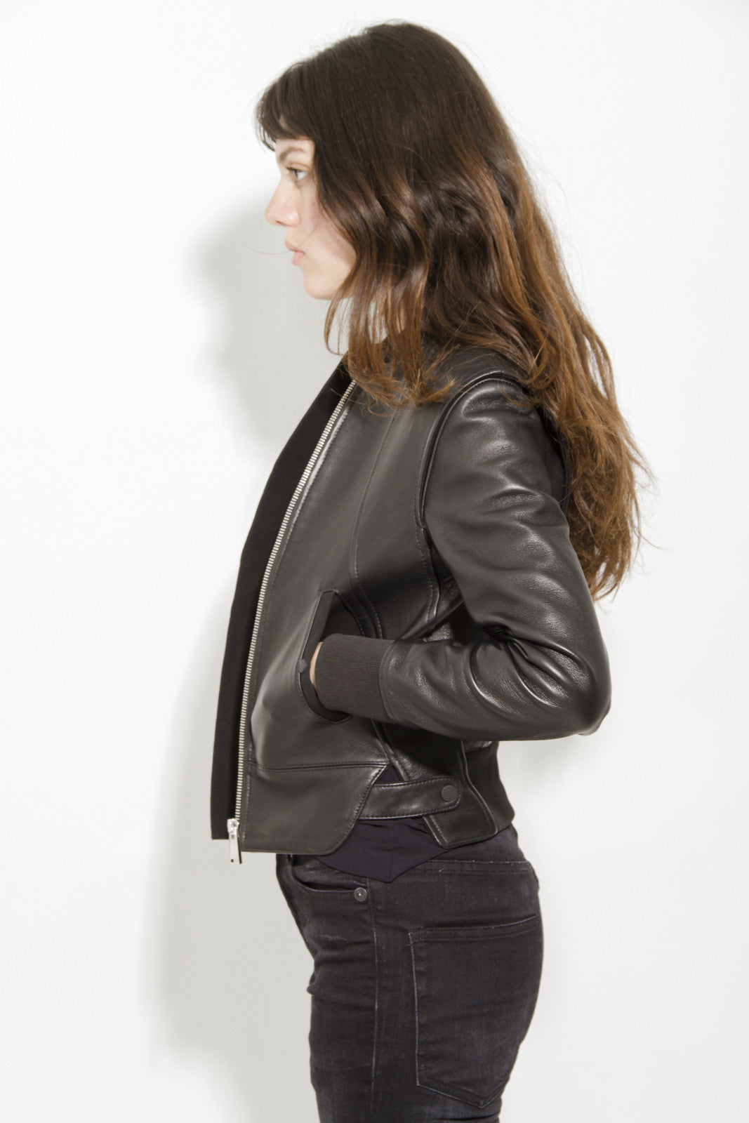 LEATHER BOMBER JACKET