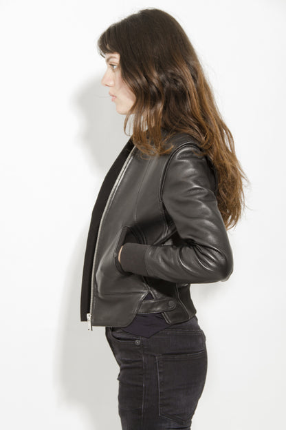 LEATHER BOMBER JACKET