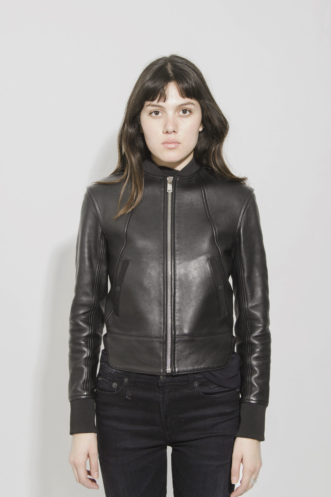 LEATHER BOMBER JACKET