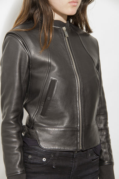 LEATHER BOMBER JACKET