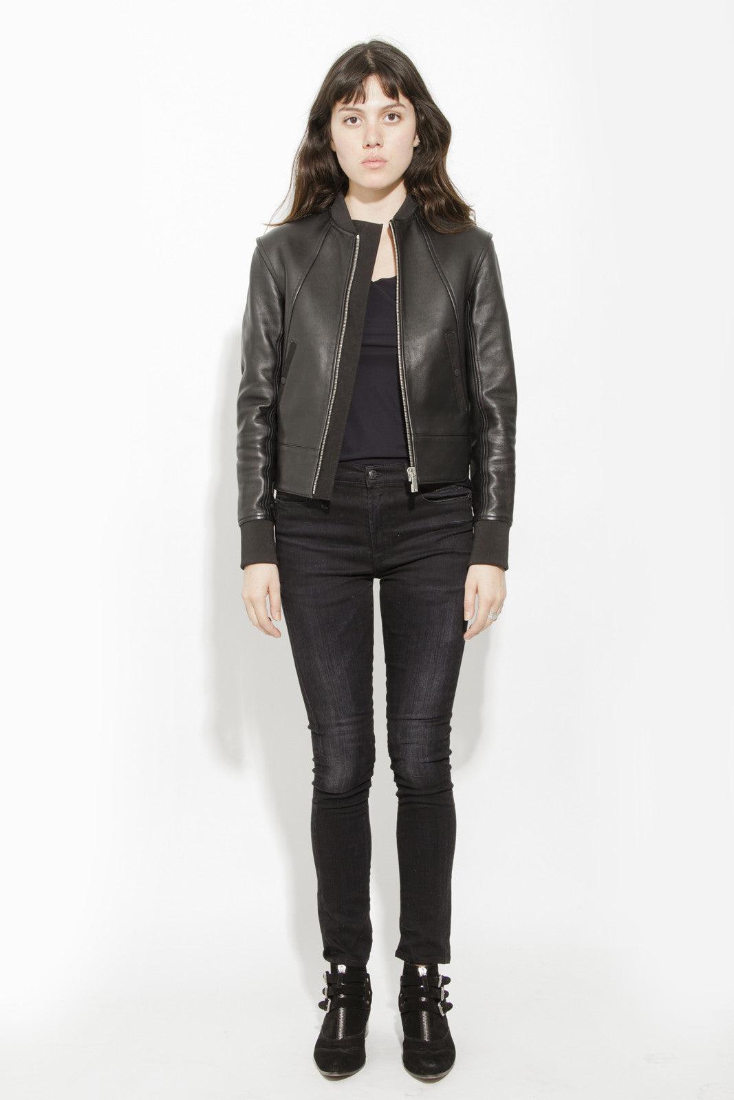 LEATHER BOMBER JACKET