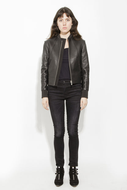 LEATHER BOMBER JACKET