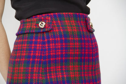 TARTAN WOOL MINI SKIRT