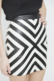 PATCHWORK LEATHER SKIRT
