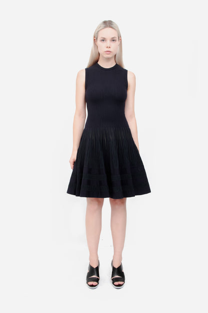 NAVY FIT & FLARE DRESS