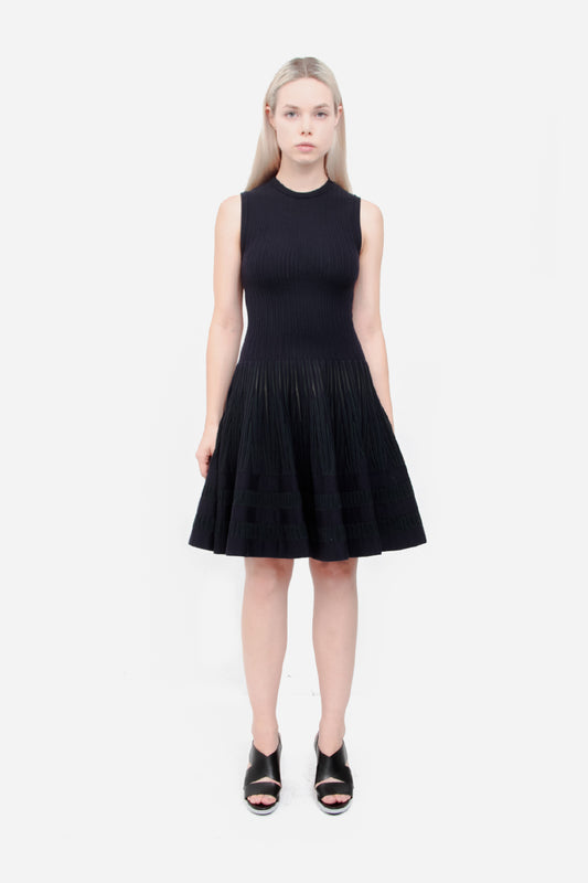 NAVY FIT & FLARE DRESS