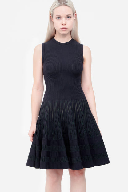 NAVY FIT & FLARE DRESS