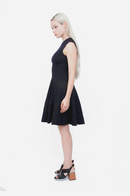 NAVY FIT & FLARE DRESS