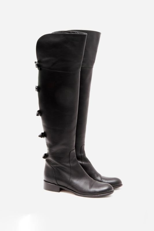 OVER THE KNEE BOW BOOTS