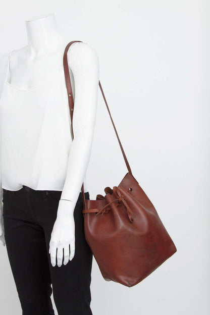 LARGE BROWN BUCKET BAG