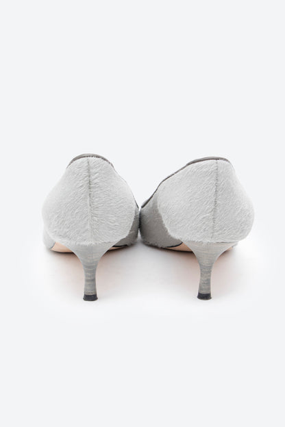 PONY HAIR KITTEN HEELS
