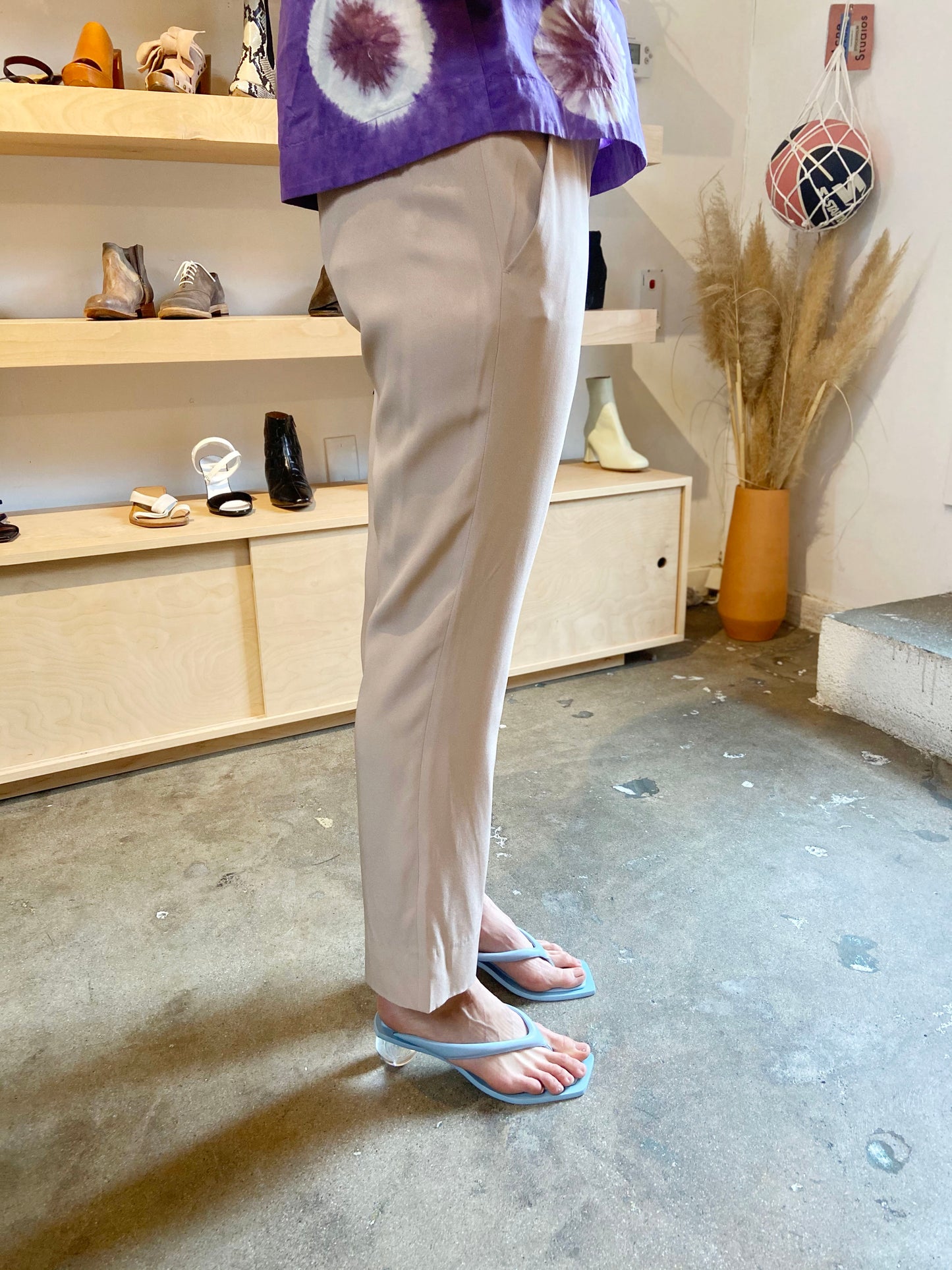 DUSTY ROSE SILK TROUSER