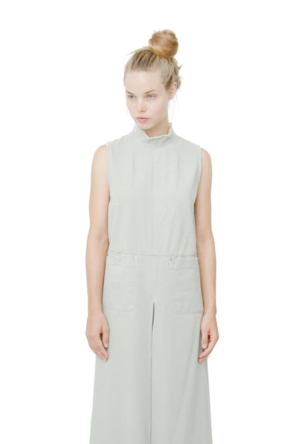 PASTEL GREEN FRAYED JUMPSUIT