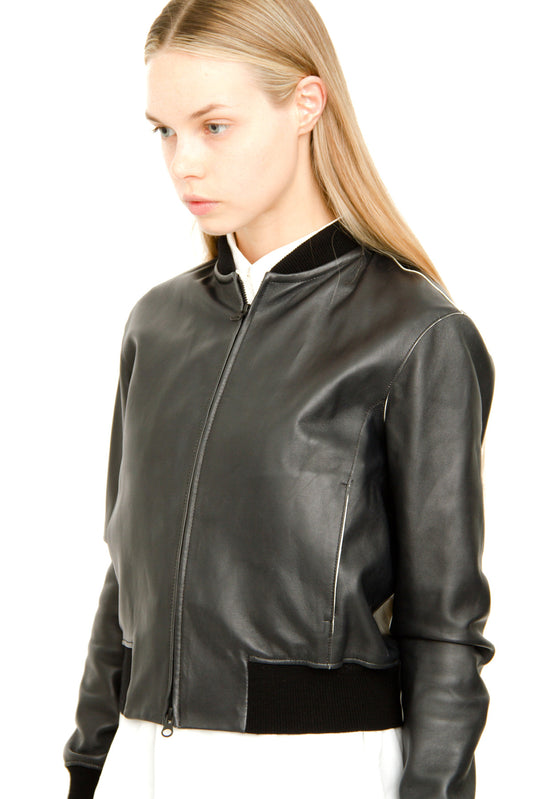 LEATHER BOMBER JACKET