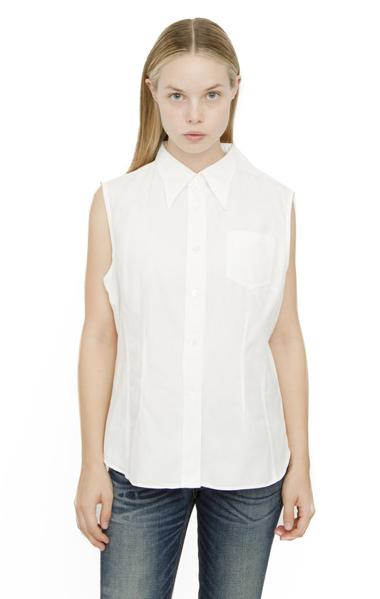 SLEEVELESS BUTTON DOWN