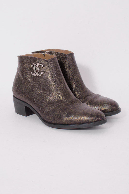 METALLIC ANKLE BOOTS