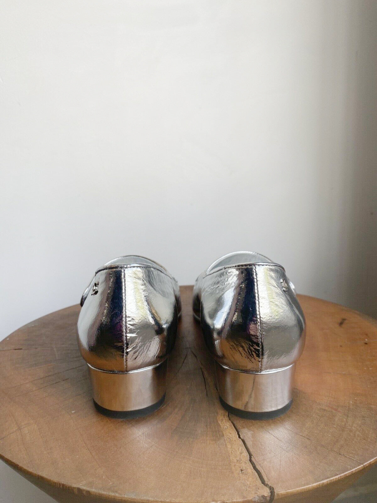 SILVER LAMINATED MARY JANES