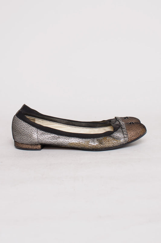 METALLIC BALLET FLATS
