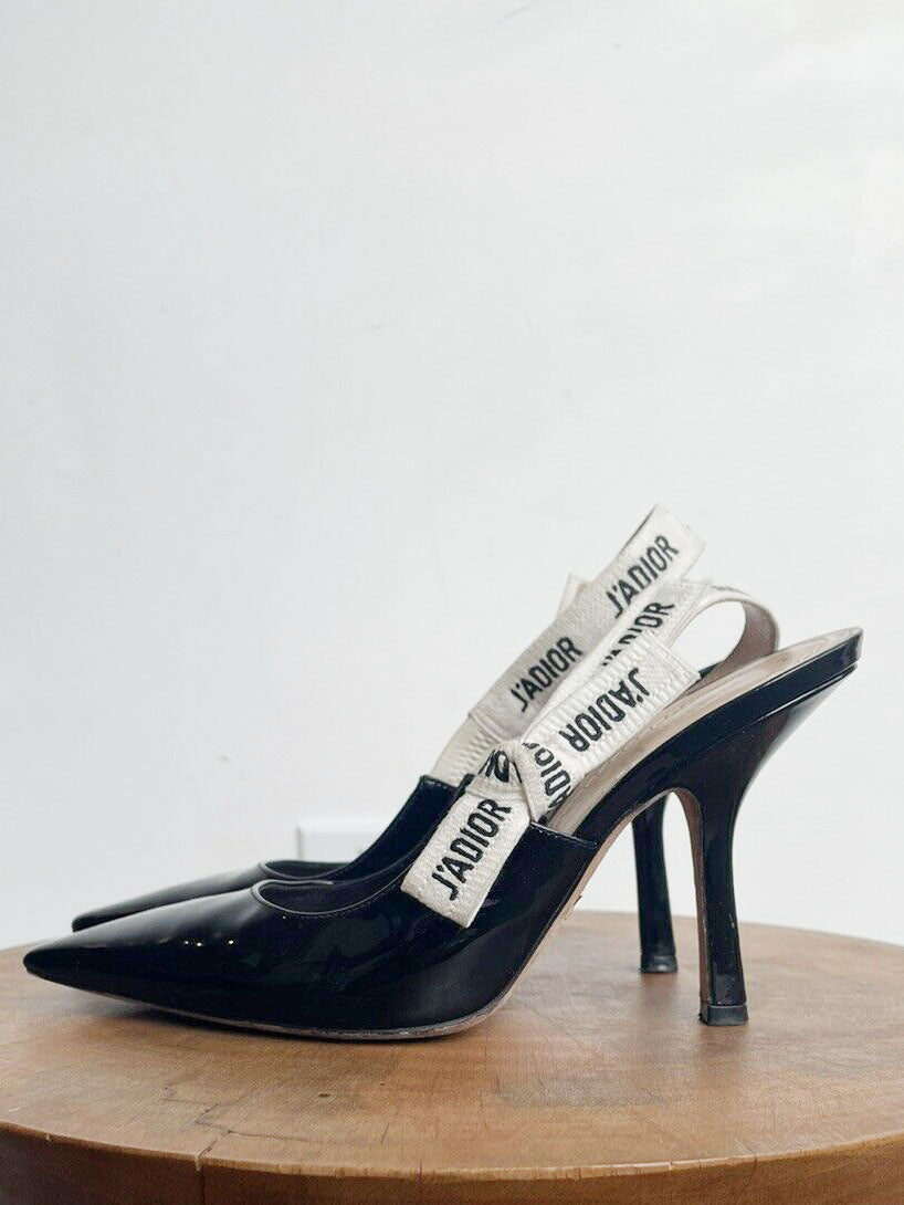 J'ADIOR PATENT SLINGBACKS