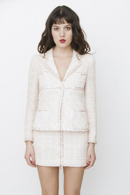 PINK TWEED SKIRT SUIT