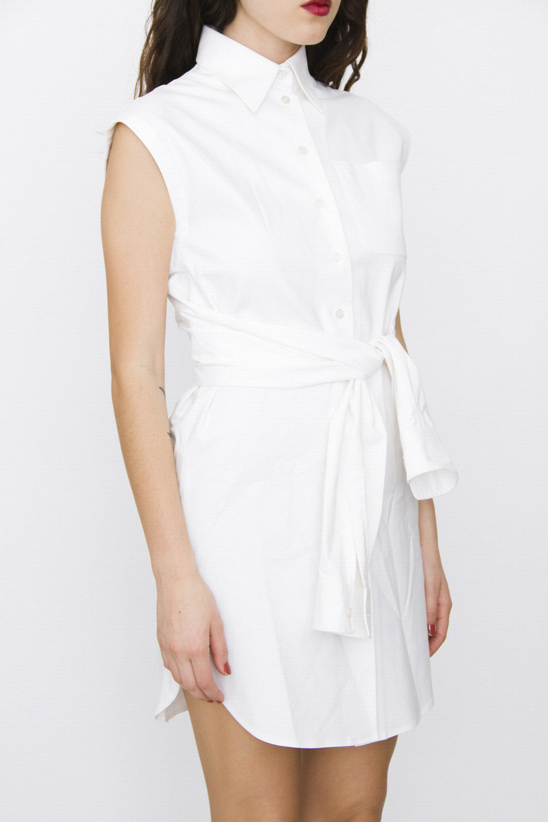 TIE WAIST SHIRT DRESS