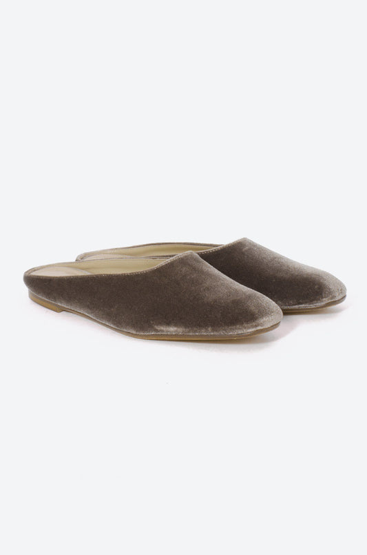 VELVET FLAT SLIDES