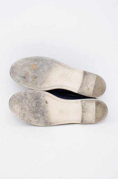 NAVY LEATHER MOCASSIN