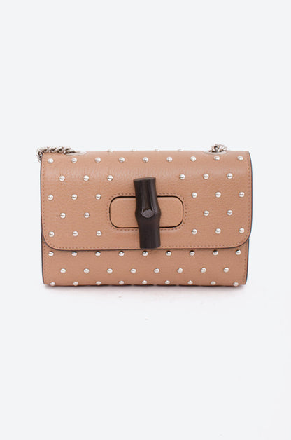 STUDDED MISS BAMBOO BAG