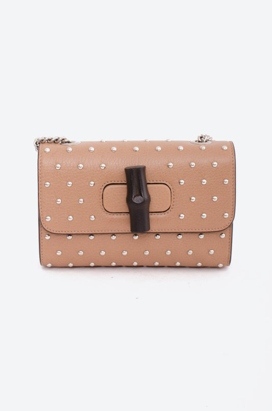 STUDDED MISS BAMBOO BAG