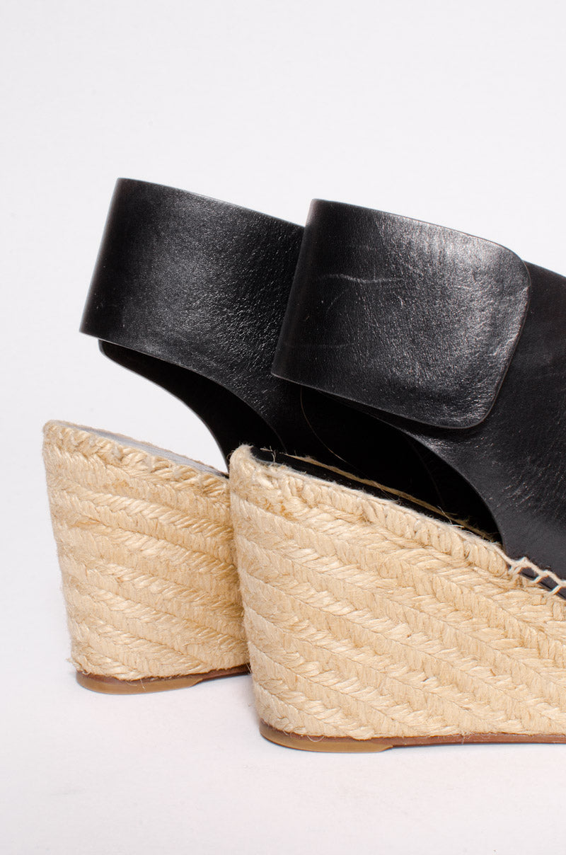 LEATHER ESPADRILLE WEDGE