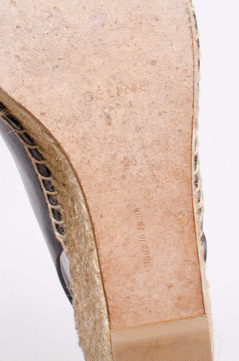 LEATHER ESPADRILLE WEDGE