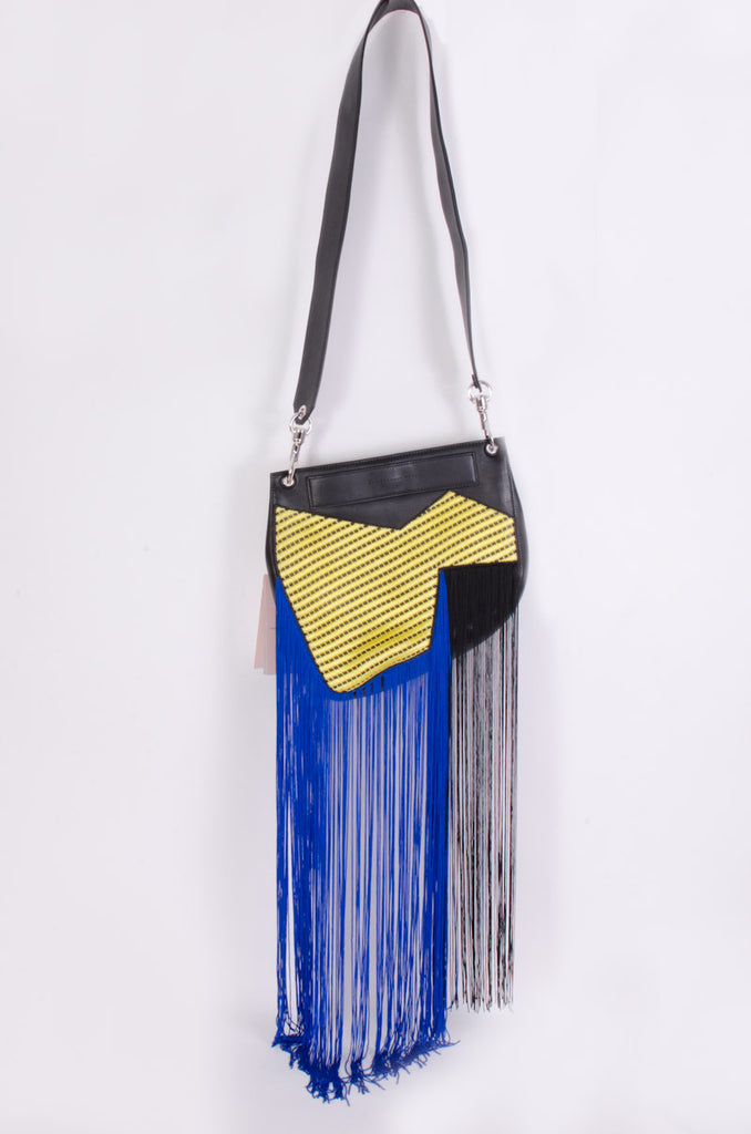 FRINGE LEATHER PURSE WITH TAGS