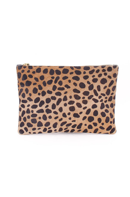 FLAT LEOPARD CLUTCH