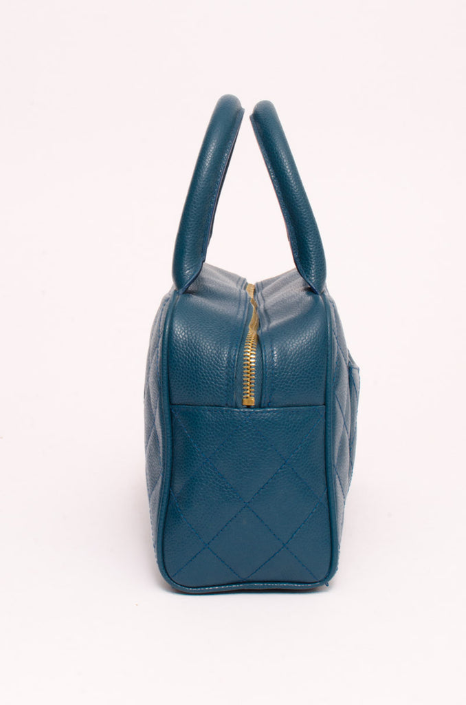 Bottega Veneta Turquoise and Brown Bowler Bag - Ann's Fabulous