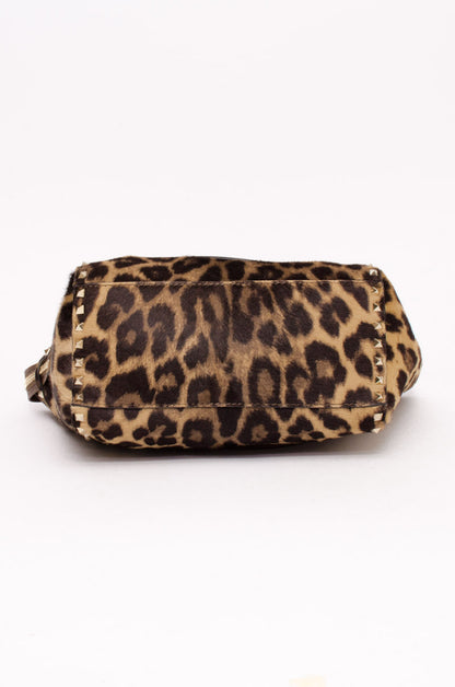 PONYHAIR LEOPARD ROCKSTUD BAG