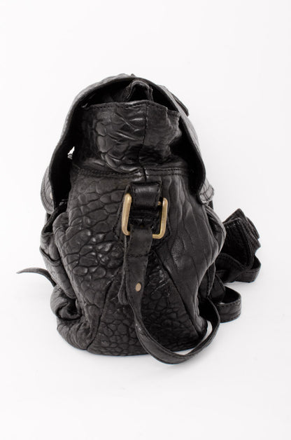 PEBBLED LEATHER FLAP BAG