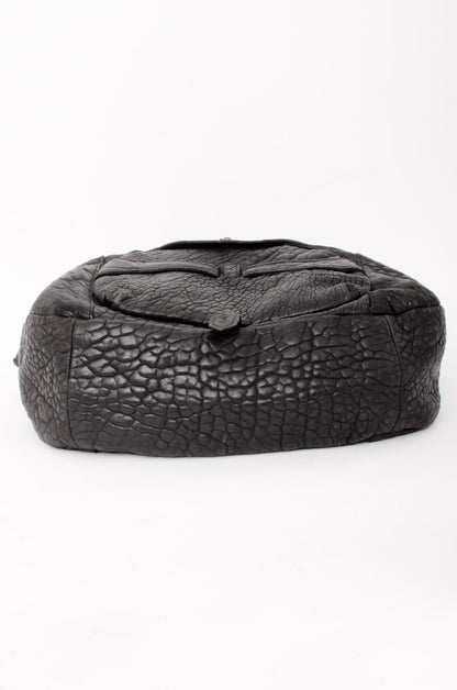 PEBBLED LEATHER FLAP BAG