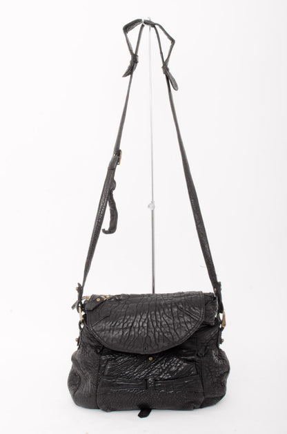 PEBBLED LEATHER FLAP BAG