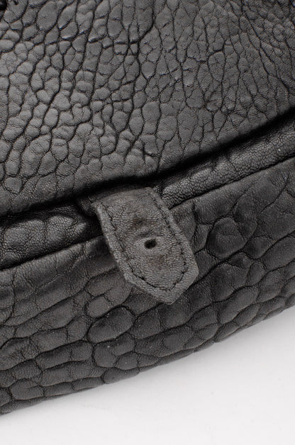 PEBBLED LEATHER FLAP BAG