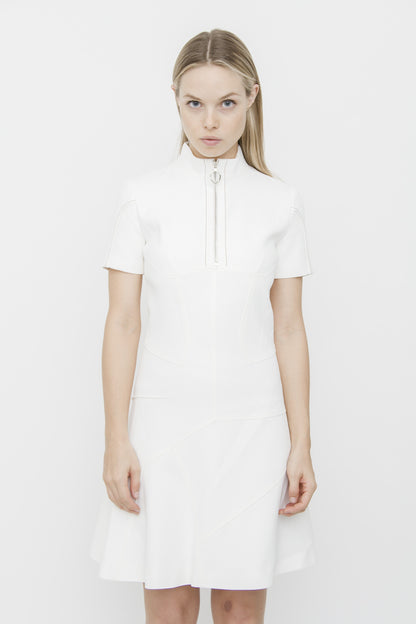 WHITE ZIP DRESS