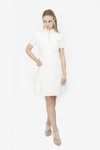 WHITE ZIP DRESS