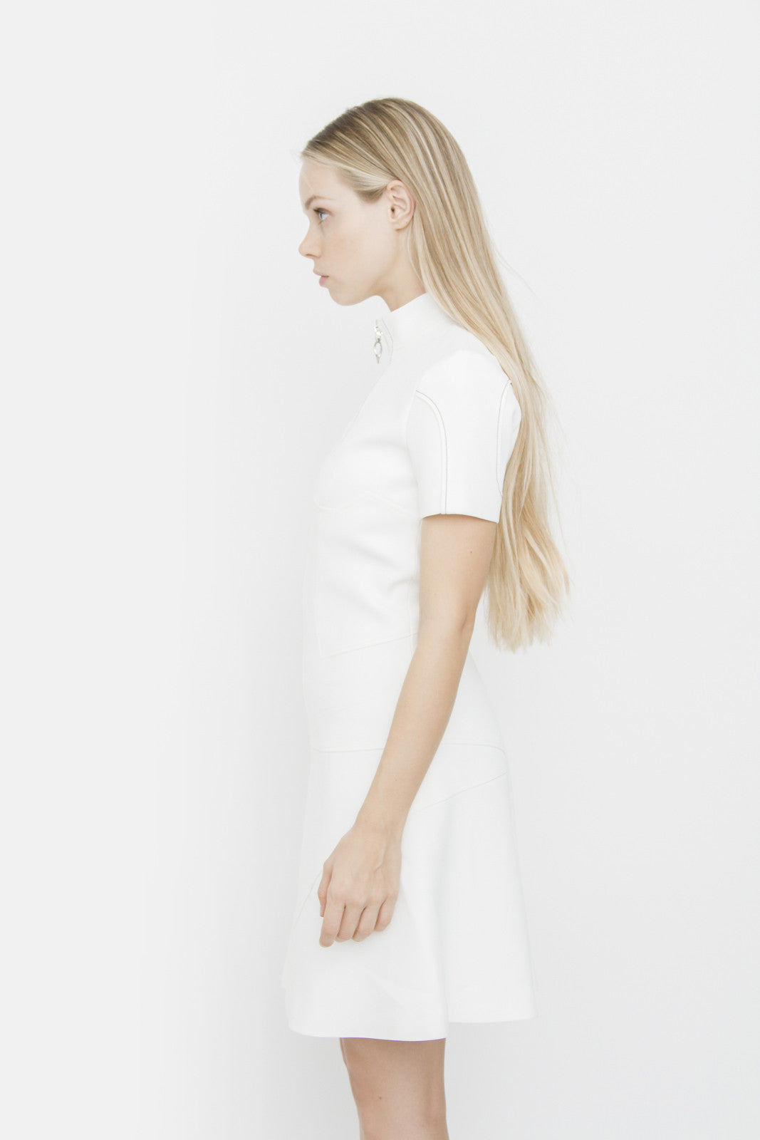 WHITE ZIP DRESS