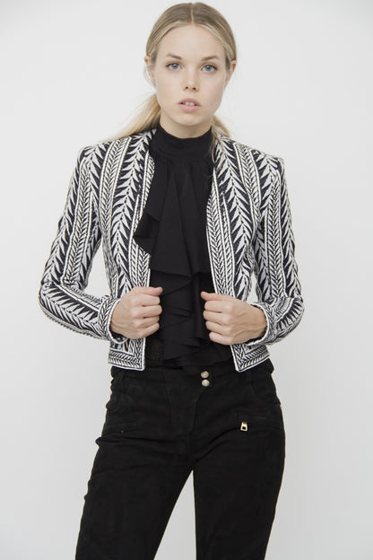 PRINTED KNIT BLAZER