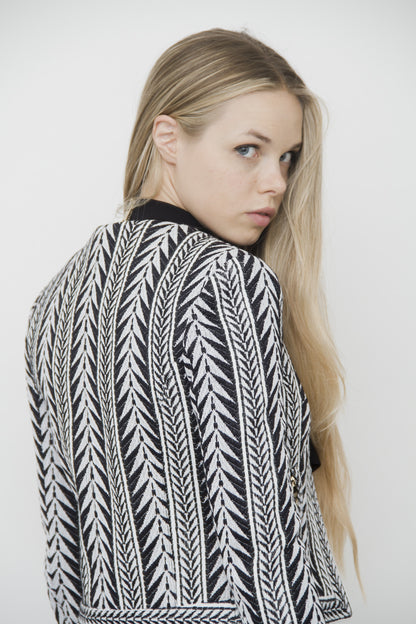 PRINTED KNIT BLAZER