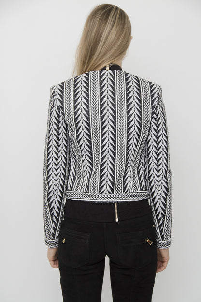 PRINTED KNIT BLAZER
